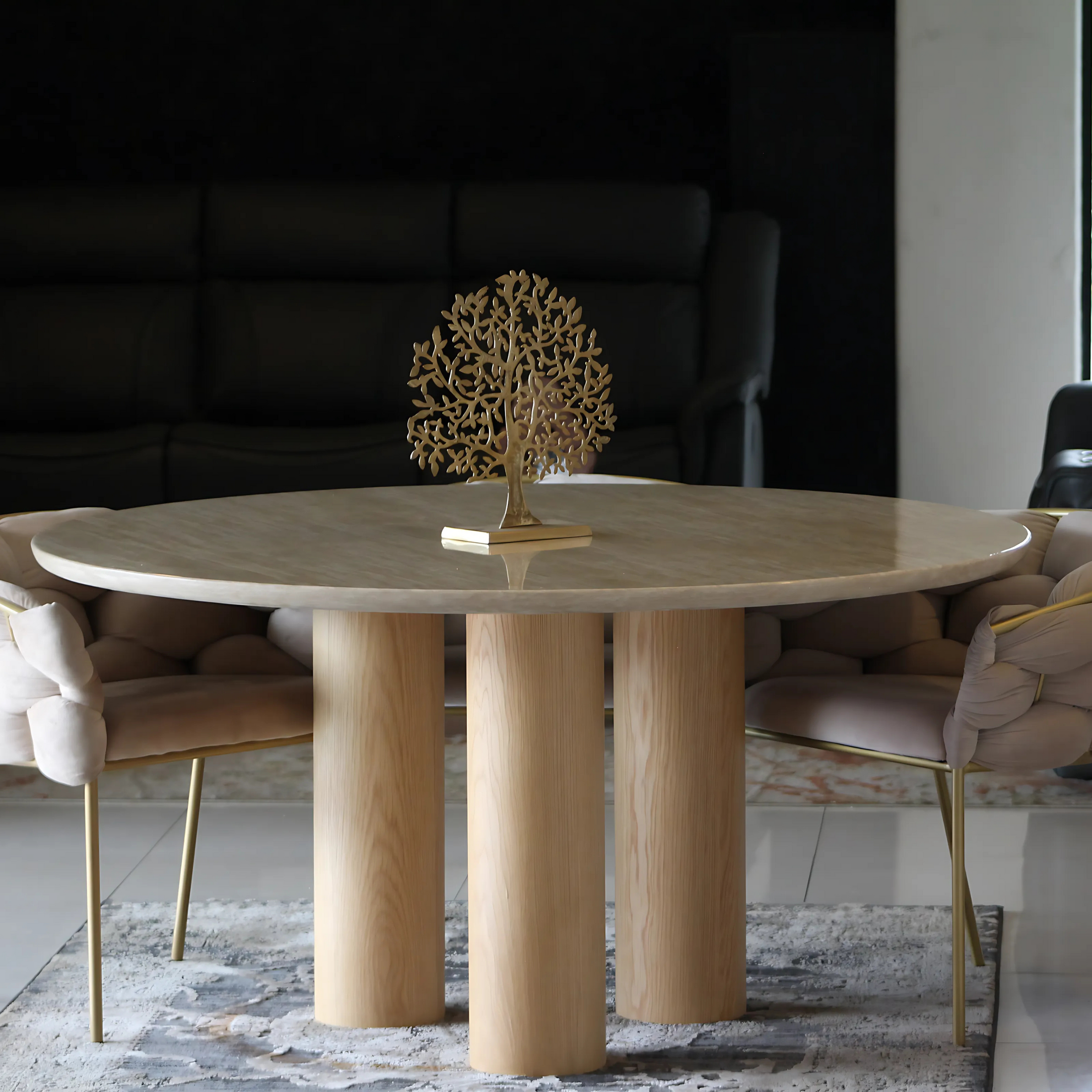 Vialli Round Dining Table E-Marble A25RM