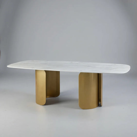 Vittoria Dining Table Gold E-Marble