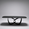 Load image into Gallery viewer, Imelda Dining Table Matte Black Base With Rippled Glass
