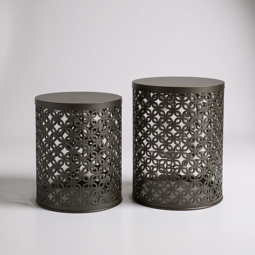 Topaz Set Of 2 Iron Side Table