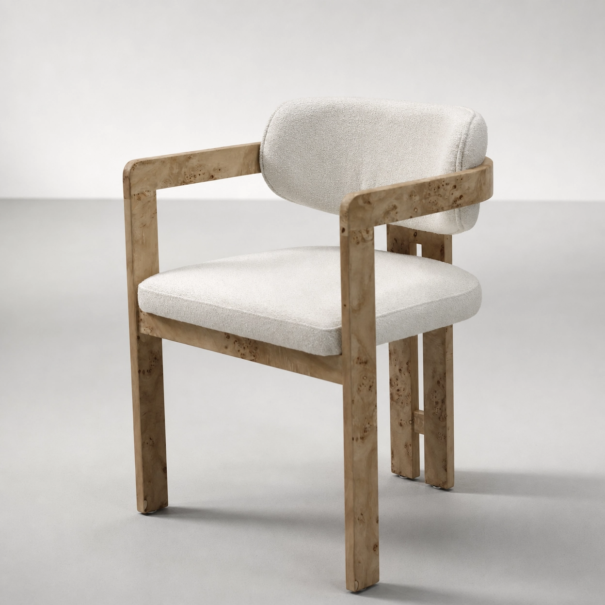 Venezia Boucle Dining Chair Veneer Finish