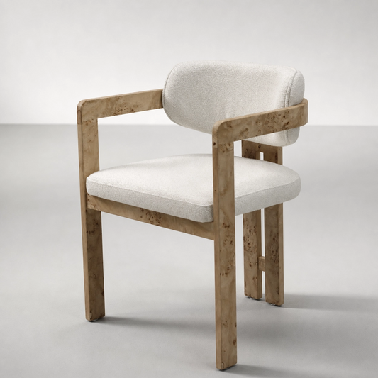 Venezia Boucle Dining Chair Veneer Finish