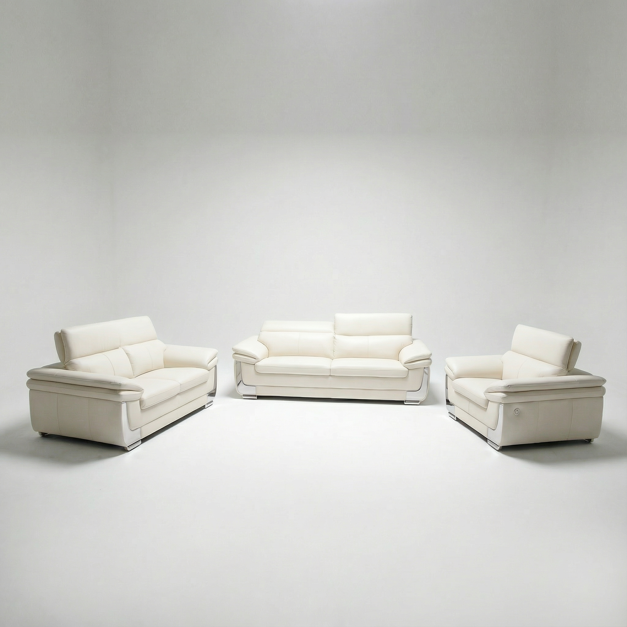 Lomond Full Leather Sofa Set