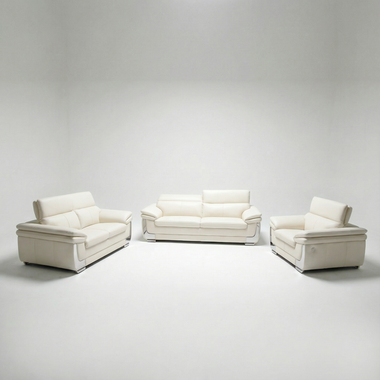 Lomond Full Leather Sofa Set