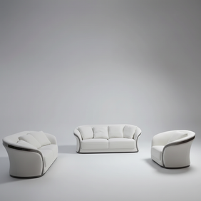 Divina Geniune Leather Upper Sofa Set