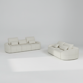 Madeira Full Leather Sofa Set