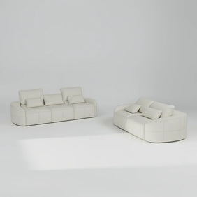 Madeira Full Leather Sofa Set