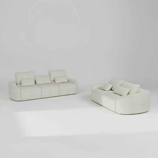 Madeira Full Leather Sofa Set