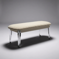 Load image into Gallery viewer, Manchester Bench with Acrylic Legs Beige
