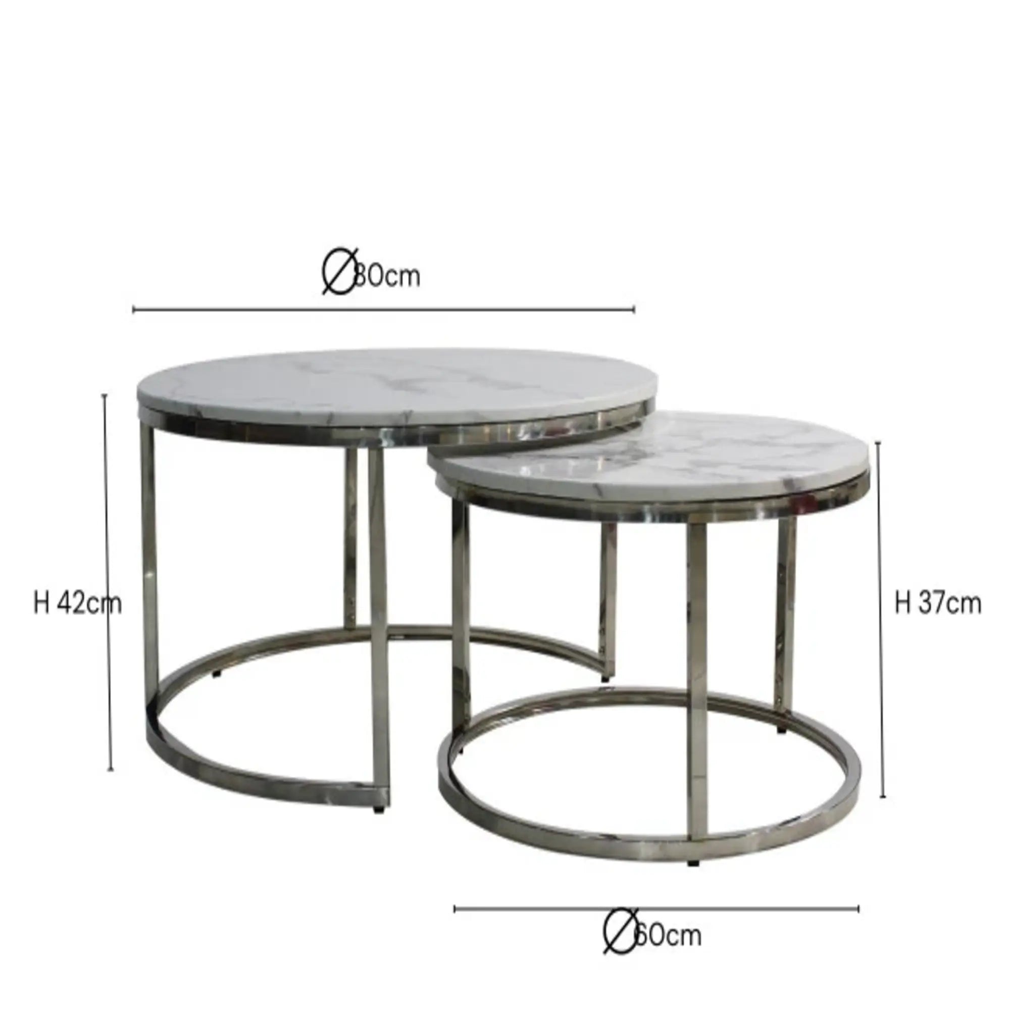 Mars Set Of 2 Coffee Table Silver